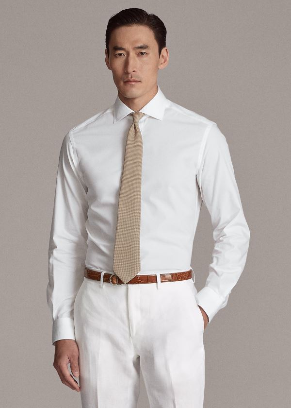 Camisa Ralph Lauren Hombre Blancos - RLX Tailored Fit Stretch - YMNFW9580